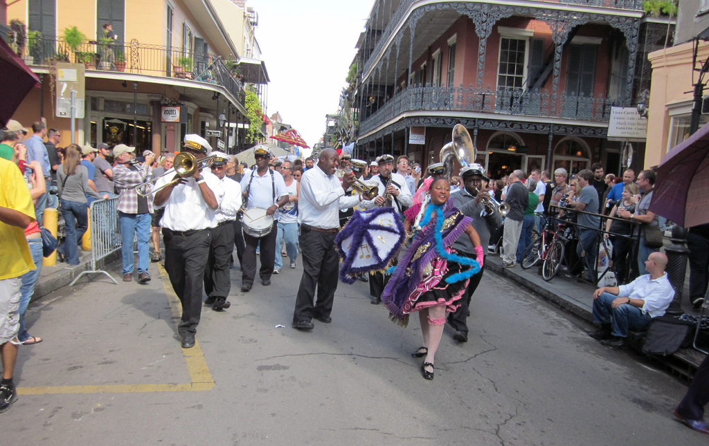 New Orleans second line jazz band fun in new orleans