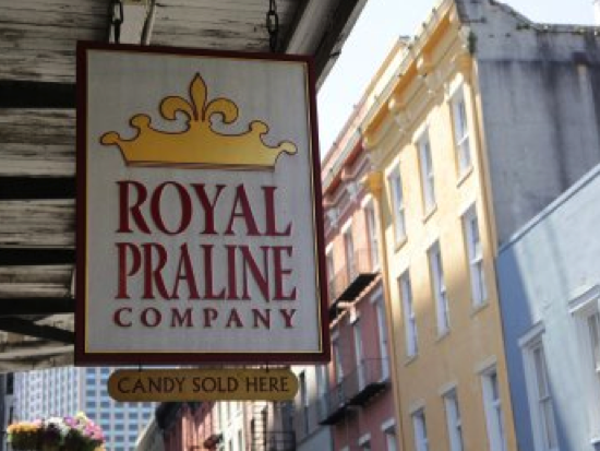 Royal Praline Company shop sign fun in new orleans